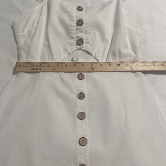 Cotton Candy LA White Adjustable Spaghetti Strap Cut Out Back Mini Dress Size L - Picture 14 of 16